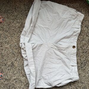 Striped White Women's Shorts